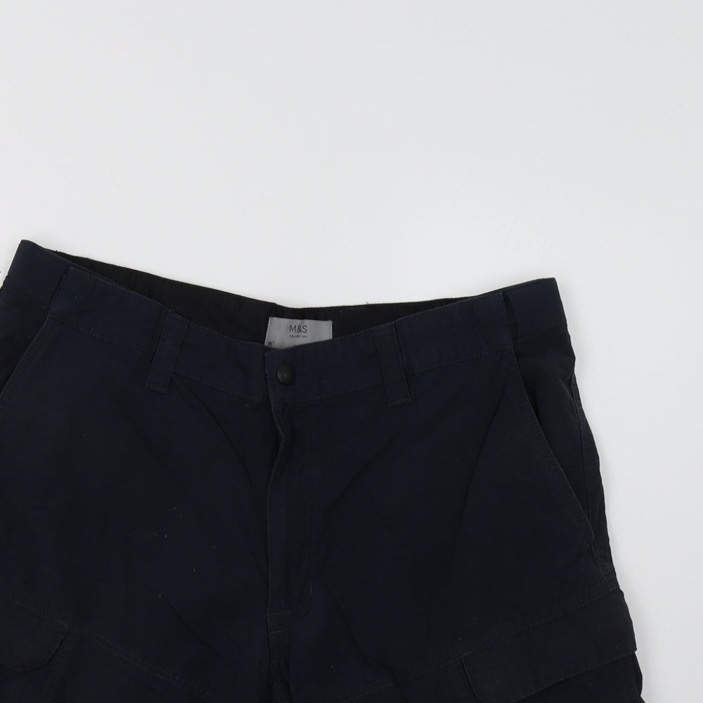 M&S Mens Blue   Cargo Shorts Size 36