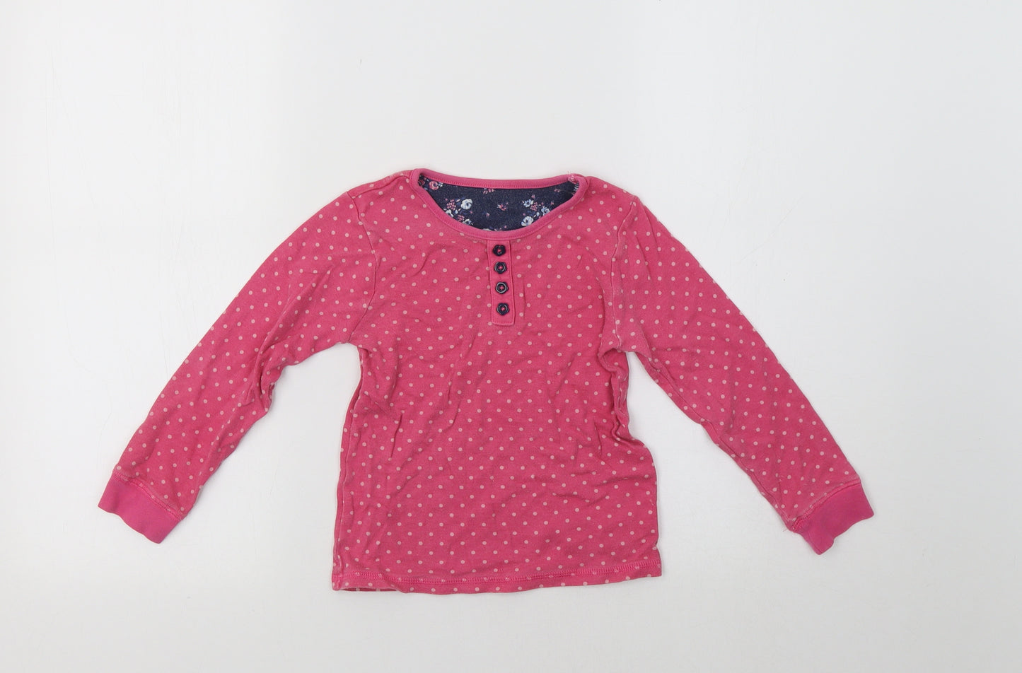 TU Girls Pink Polka Dot  Top Pyjama Top Size 6-7 Years