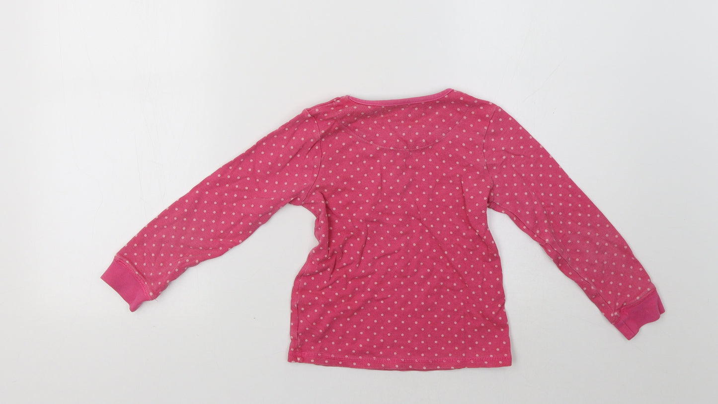TU Girls Pink Polka Dot  Top Pyjama Top Size 6-7 Years