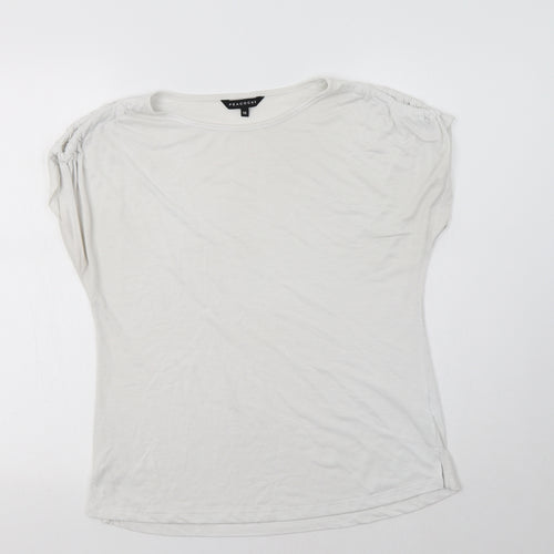 Peacocs Womens White   Basic T-Shirt Size 10