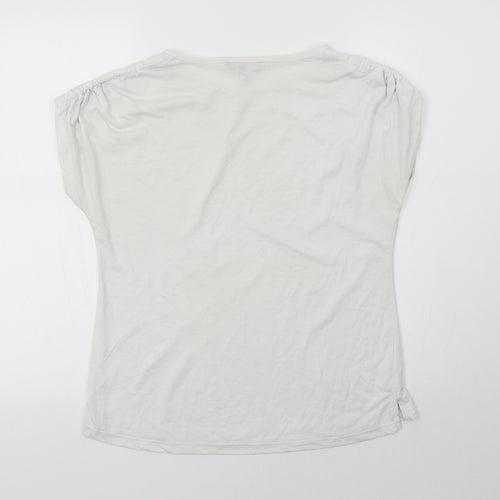 Peacocs Womens White   Basic T-Shirt Size 10