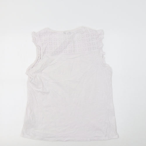 M&Co Womens White   Basic T-Shirt Size 10