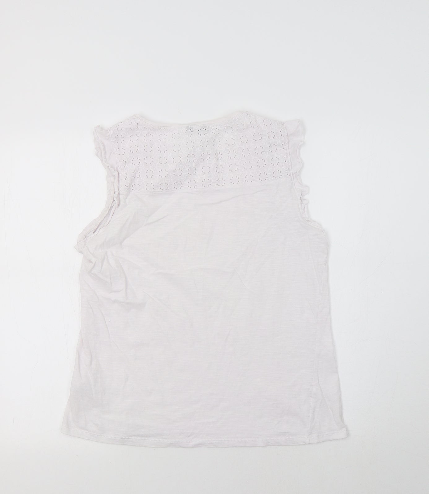 M&Co Womens White   Basic T-Shirt Size 10