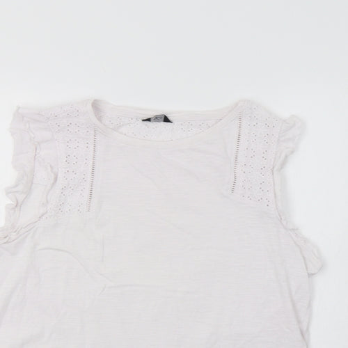 M&Co Womens White   Basic T-Shirt Size 10
