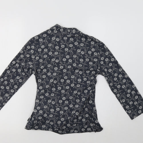 Select Womens Grey Floral  Basic Blouse Size 10