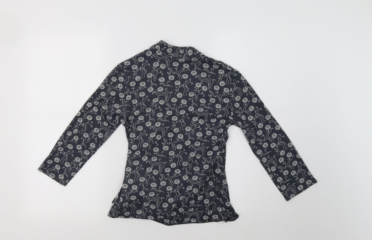 Select Womens Grey Floral  Basic Blouse Size 10