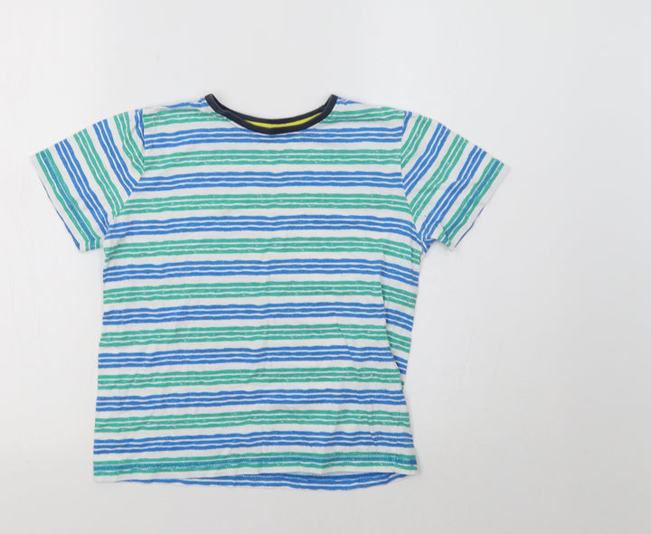 Nutmeg Girls Green Striped  Basic T-Shirt Size 9-10 Years