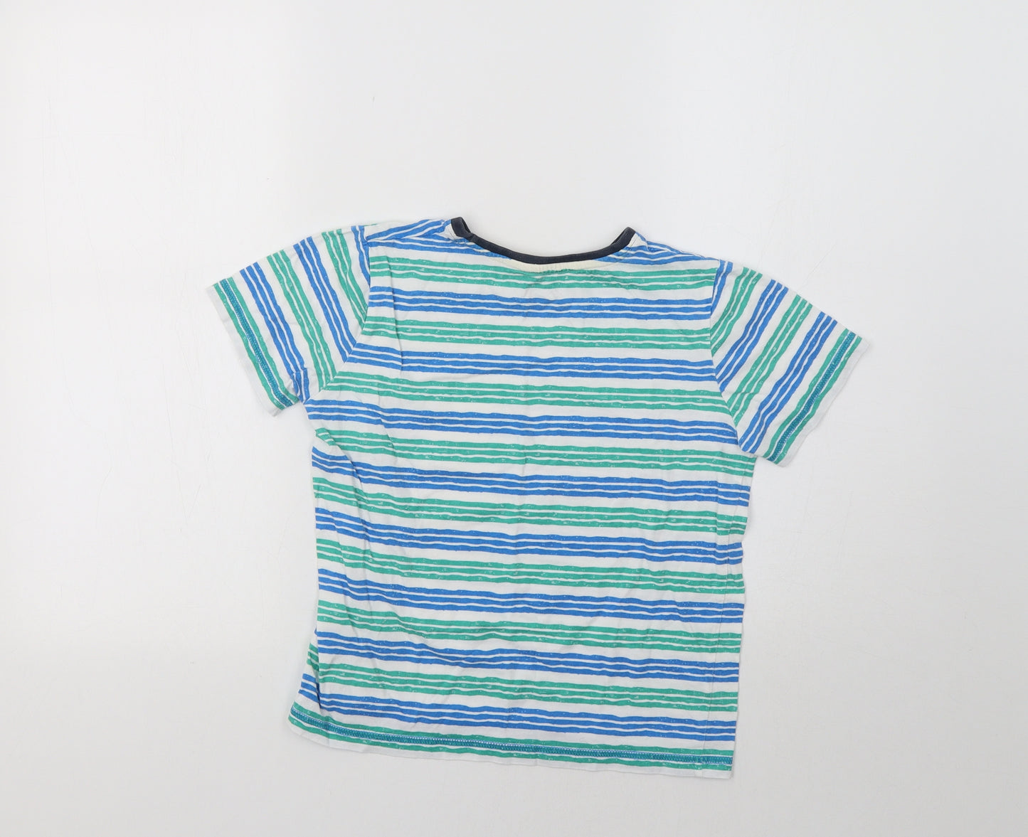 Nutmeg Girls Green Striped  Basic T-Shirt Size 9-10 Years