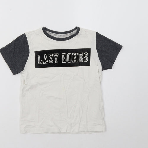 F&F Girls White   Basic T-Shirt Size 6-7 Years  - Lazy