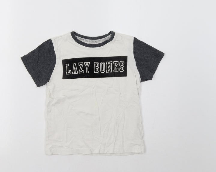F&F Girls White Basic T-Shirt Size 6-7 Years - Lazy