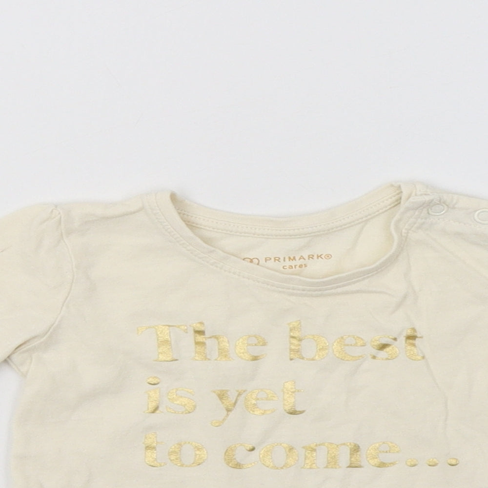 Primark Baby Ivory   Basic T-Shirt Size 6-9 Months