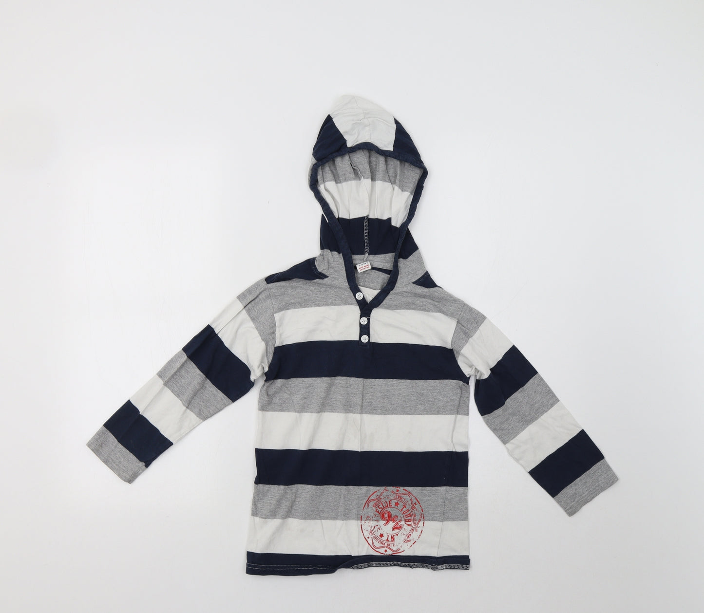 Store Twenty One Boys Blue Striped  Pullover Hoodie Size 6-7 Years