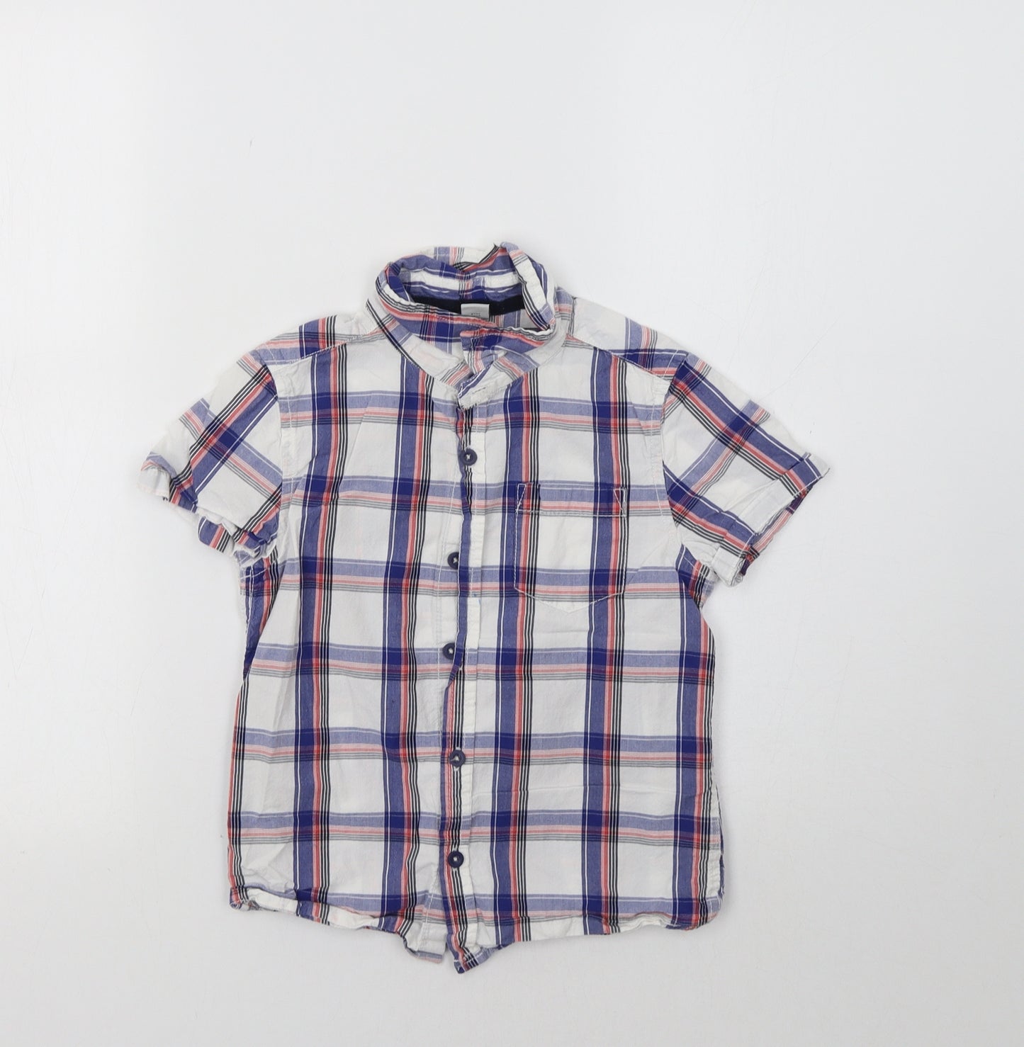 TU Boys Blue Check  Jersey Button-Up Size 6 Years