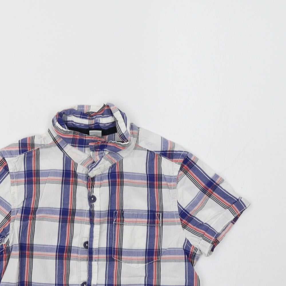 TU Boys Blue Check  Jersey Button-Up Size 6 Years