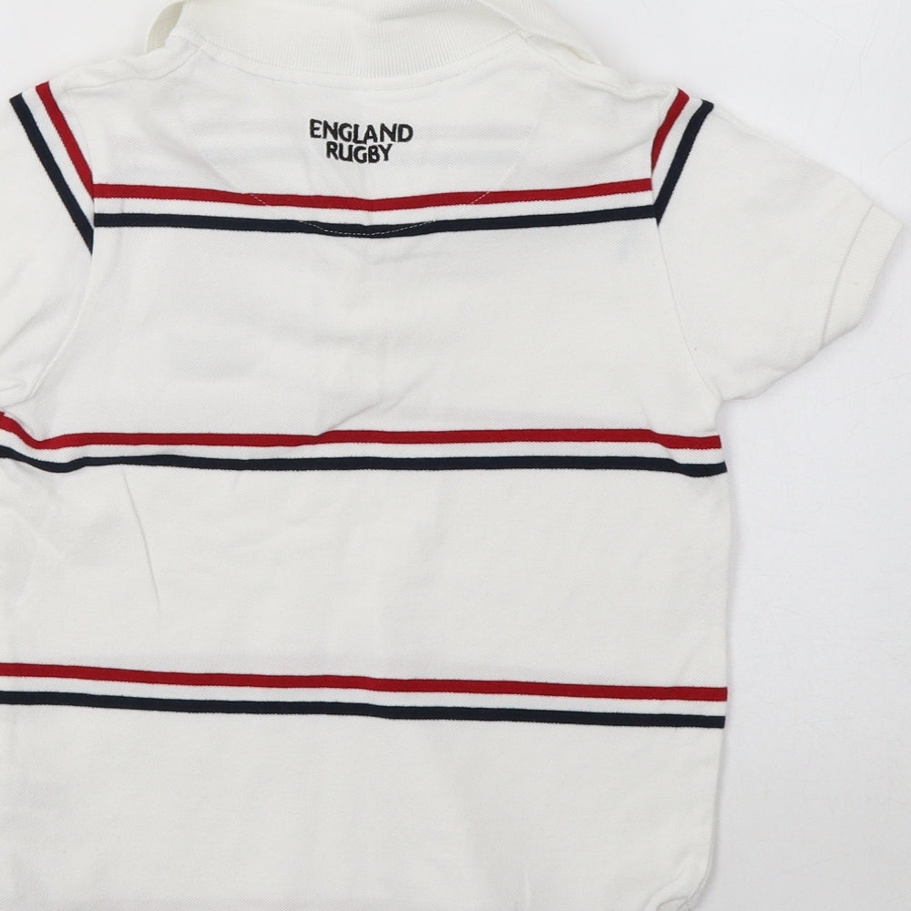 TU Boys White Striped  Basic Polo Size 6 Years  - England Rugby
