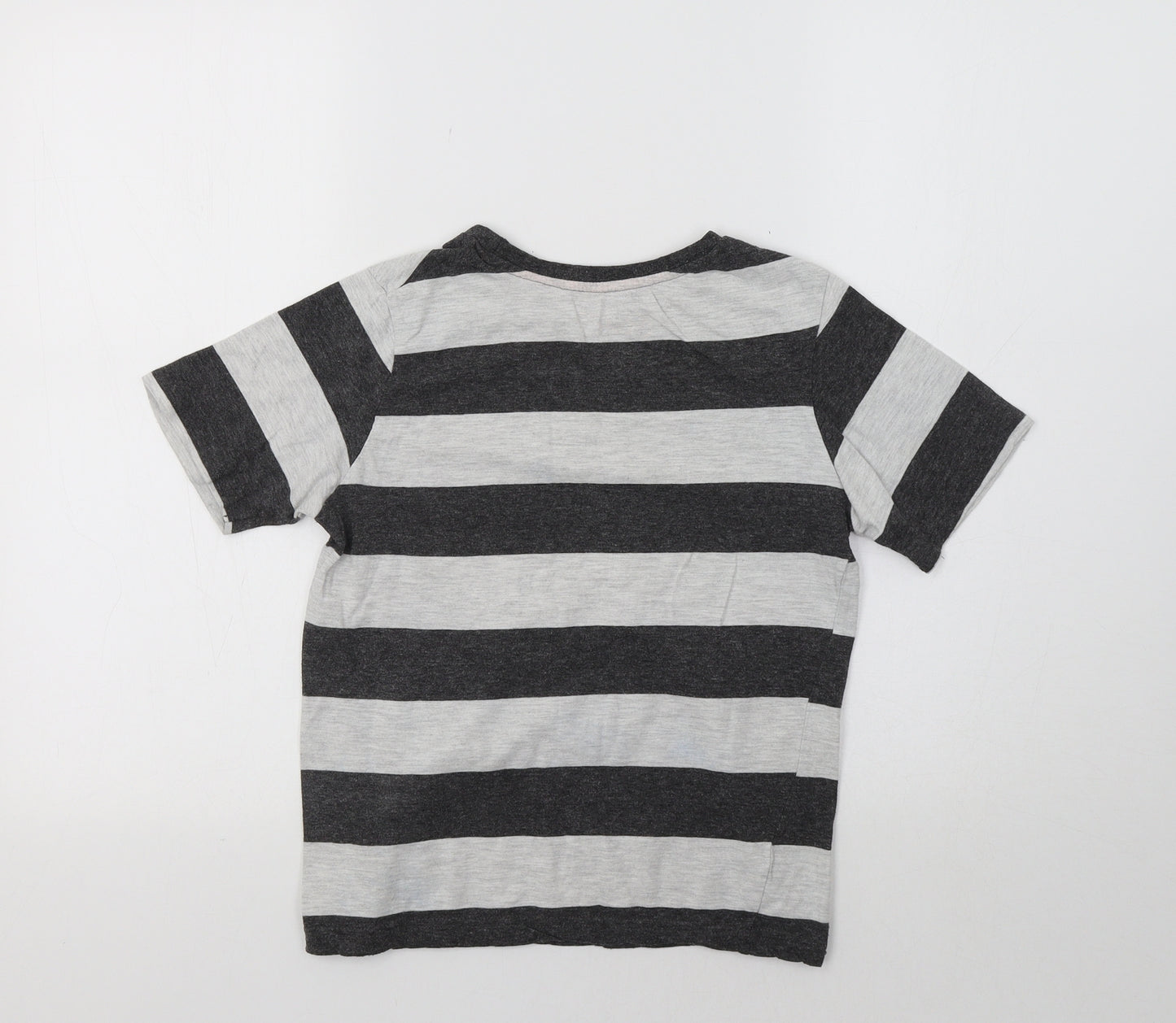 Primark Boys Grey Striped  Basic T-Shirt Size 9-10 Years