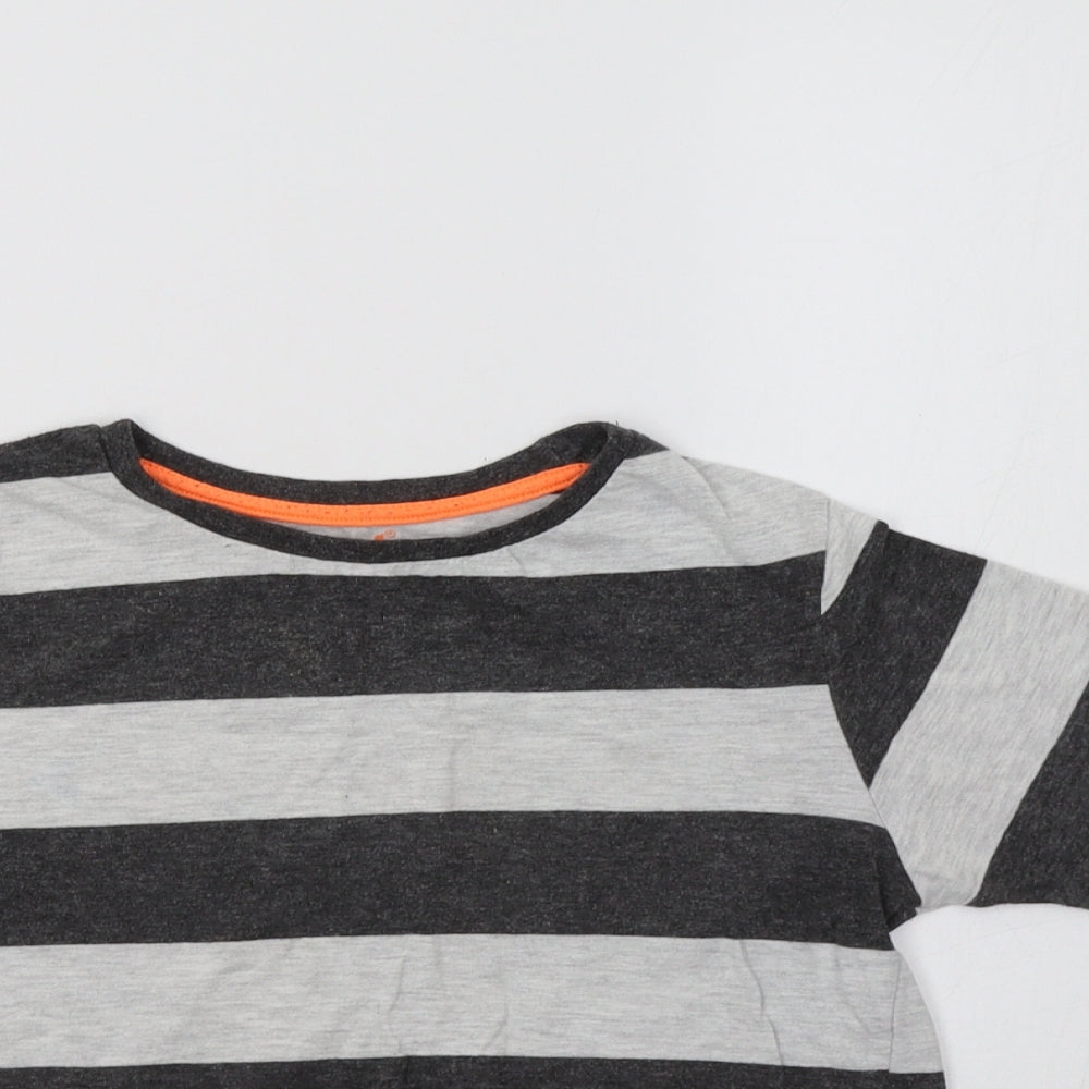 Primark Boys Grey Striped  Basic T-Shirt Size 9-10 Years