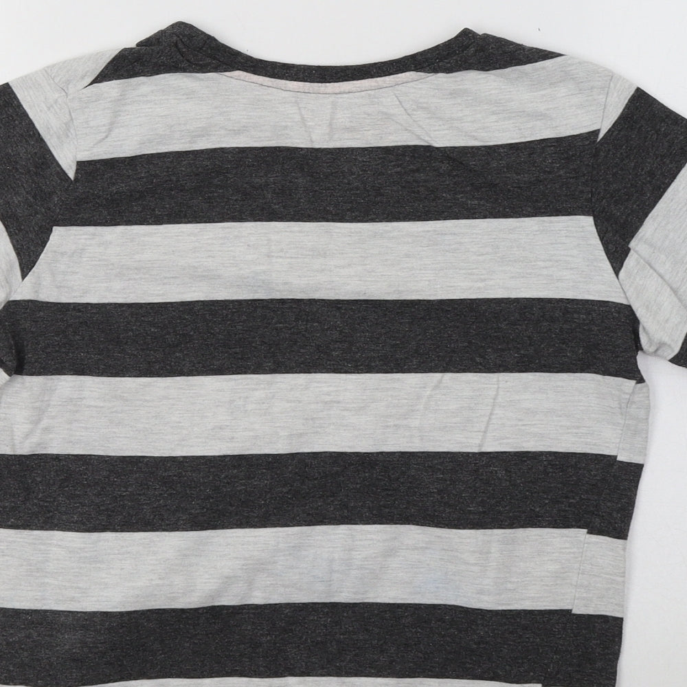 Primark Boys Grey Striped  Basic T-Shirt Size 9-10 Years