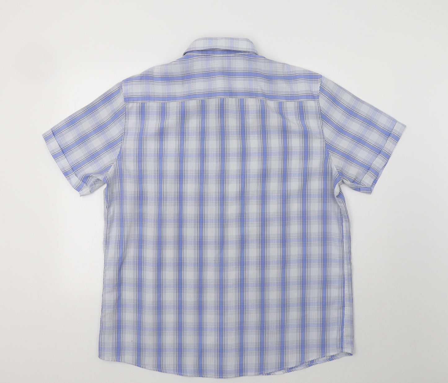 Thomas Na Mens Blue Check   Button-Up Size XL