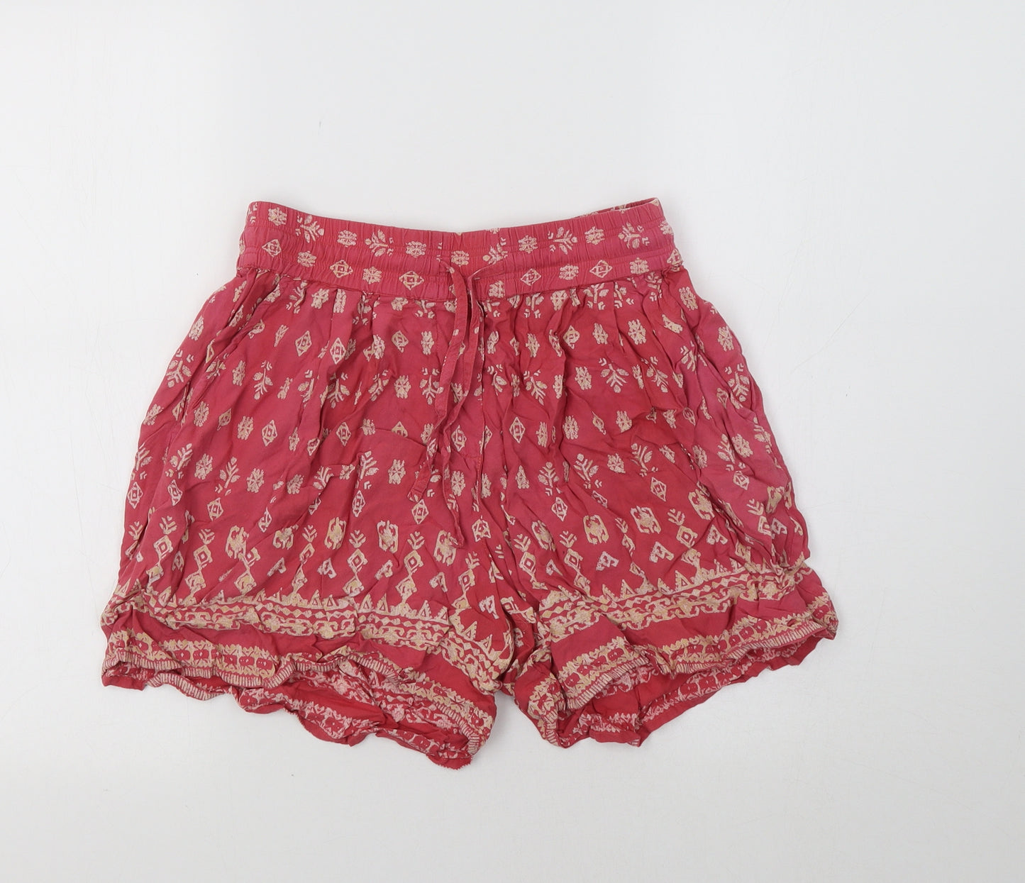 Fat Face Womens Pink Geometric  Bermuda Shorts Size 8