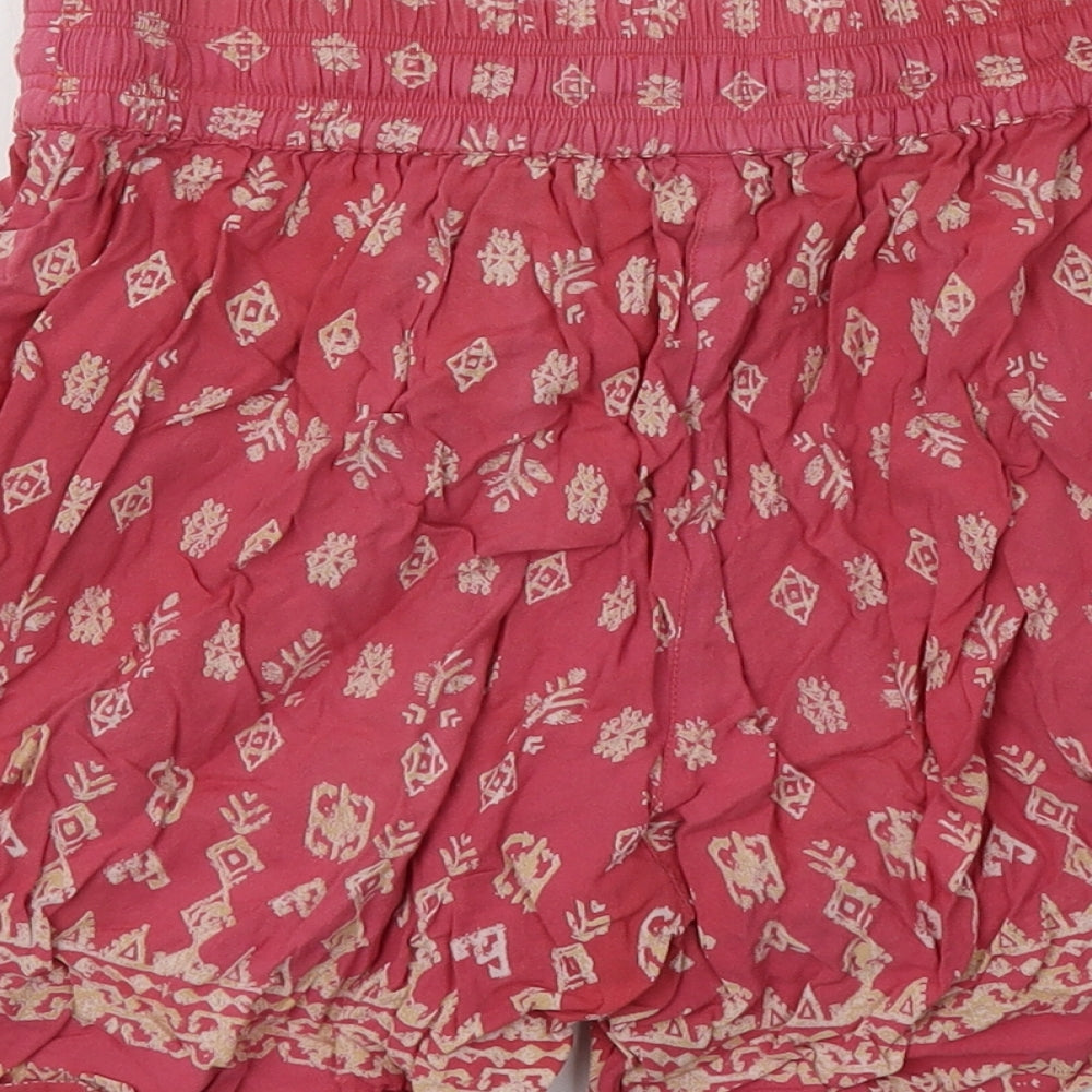 Fat Face Womens Pink Geometric  Bermuda Shorts Size 8