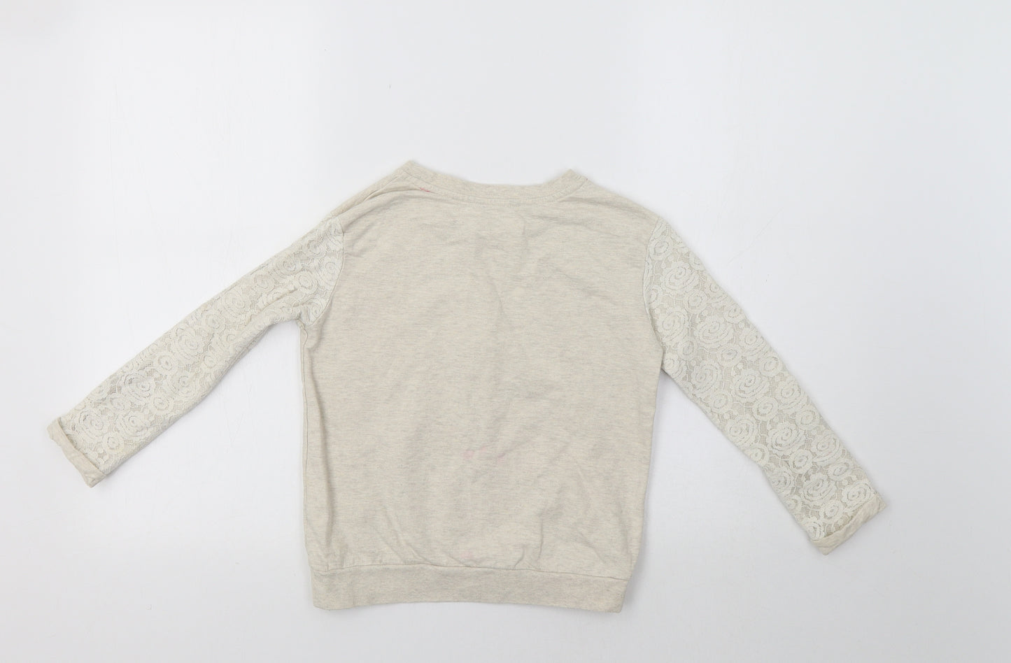 George Girls Beige   Pullover Sweatshirt Size 6-7 Years  - Lace Detail