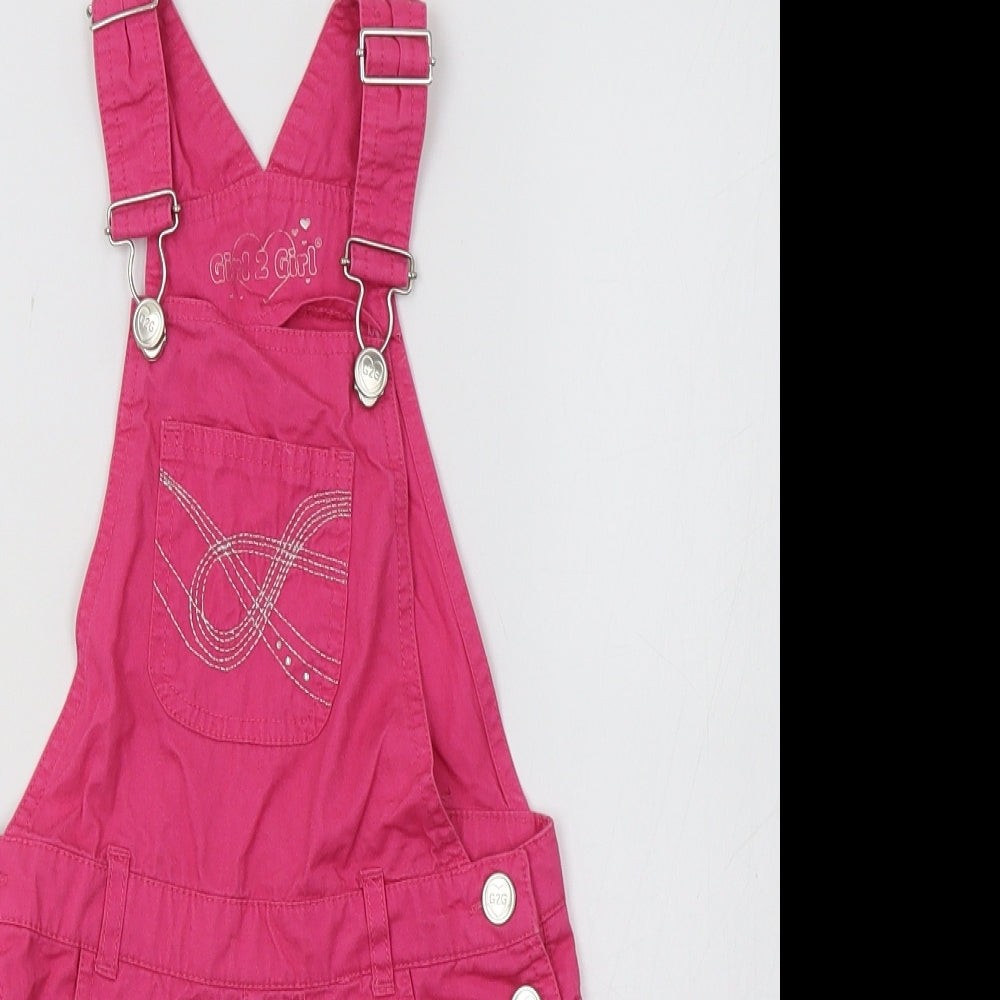 Girl 2 Girl Girls Pink   Dungarees Trousers Size 3-4 Years