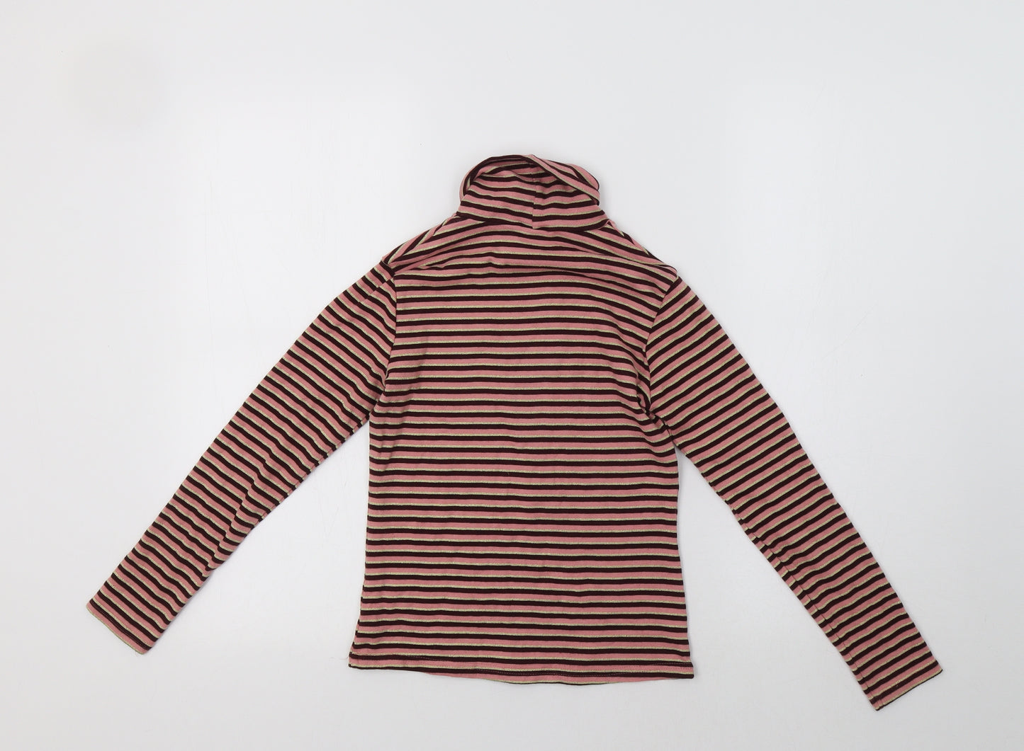 George Girls Pink Striped  Basic Polo Size 10-11 Years