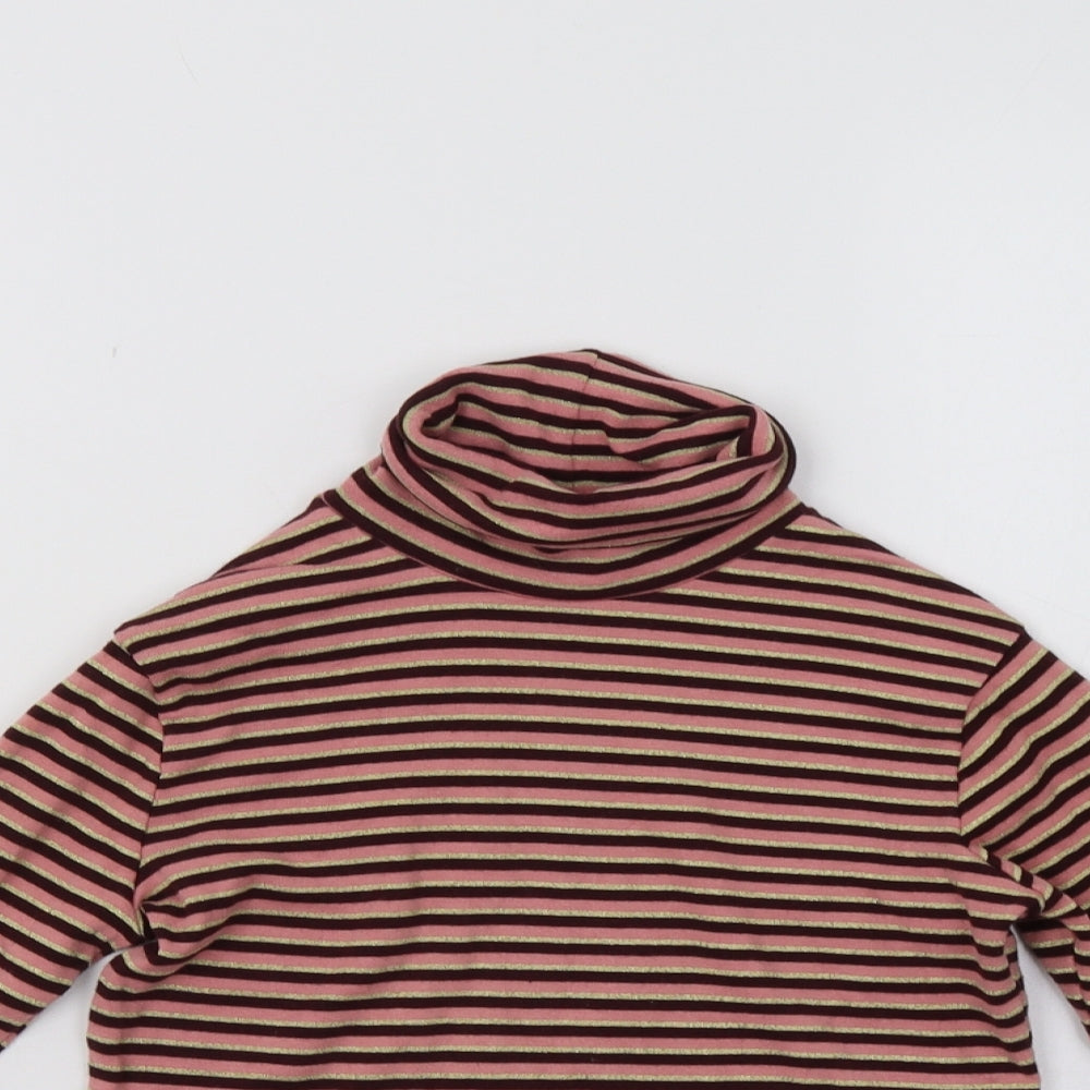 George Girls Pink Striped  Basic Polo Size 10-11 Years