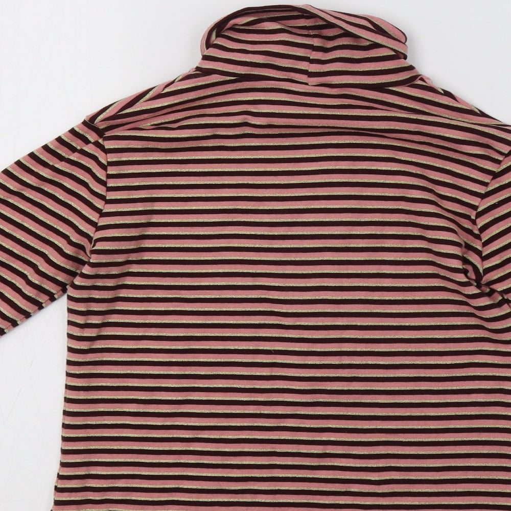 George Girls Pink Striped  Basic Polo Size 10-11 Years