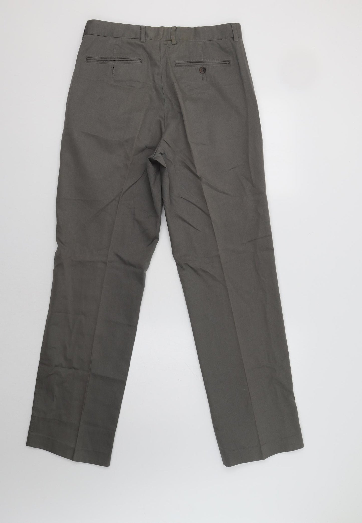 M&S Mens Green   Chino Trousers Size 32 L33 in