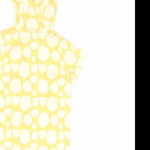 Baby M&CO Boys Yellow Animal Print  Coverall One-Piece Size 9-12 Months  - Giraffe Logo & Hood