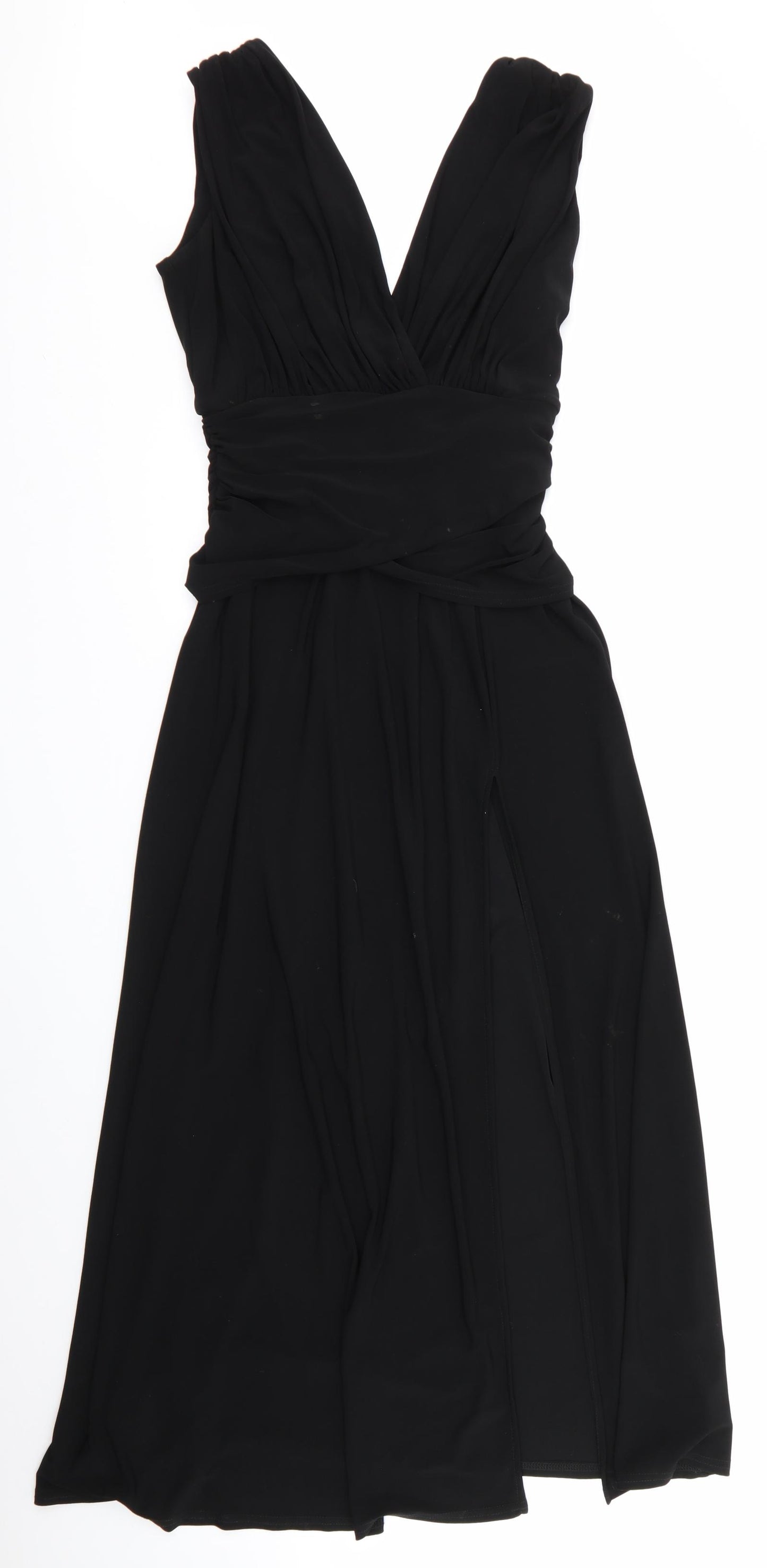 ASOS Womens Black   Maxi  Size 10  - Vented to thigh at front Deep V front & Back
