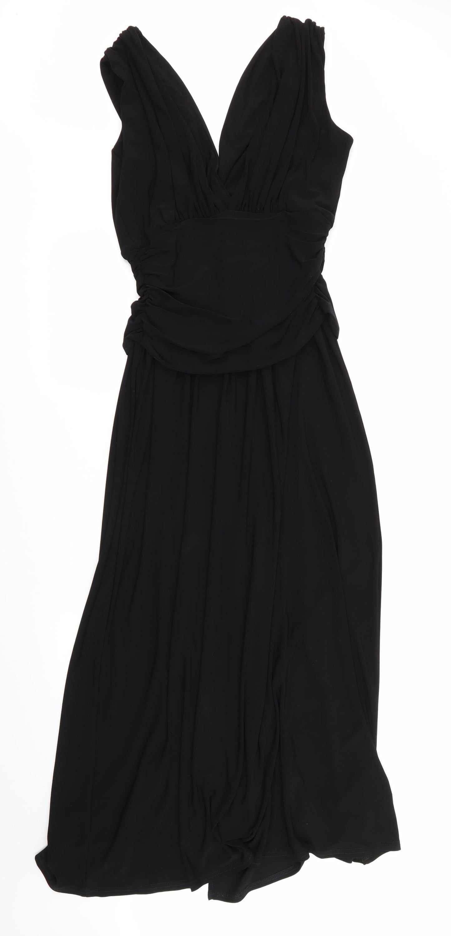ASOS Womens Black   Maxi  Size 10  - Vented to thigh at front Deep V front & Back