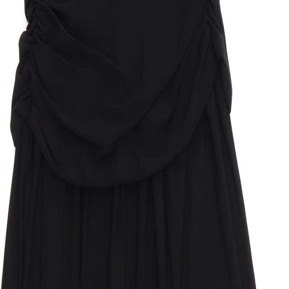 ASOS Womens Black   Maxi  Size 10  - Vented to thigh at front Deep V front & Back