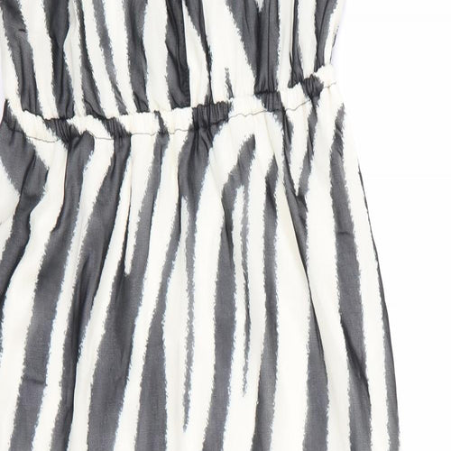 Lipsy London Womens Black Animal Print  Maxi  Size 10  - Half lined Vented side hems to knee level