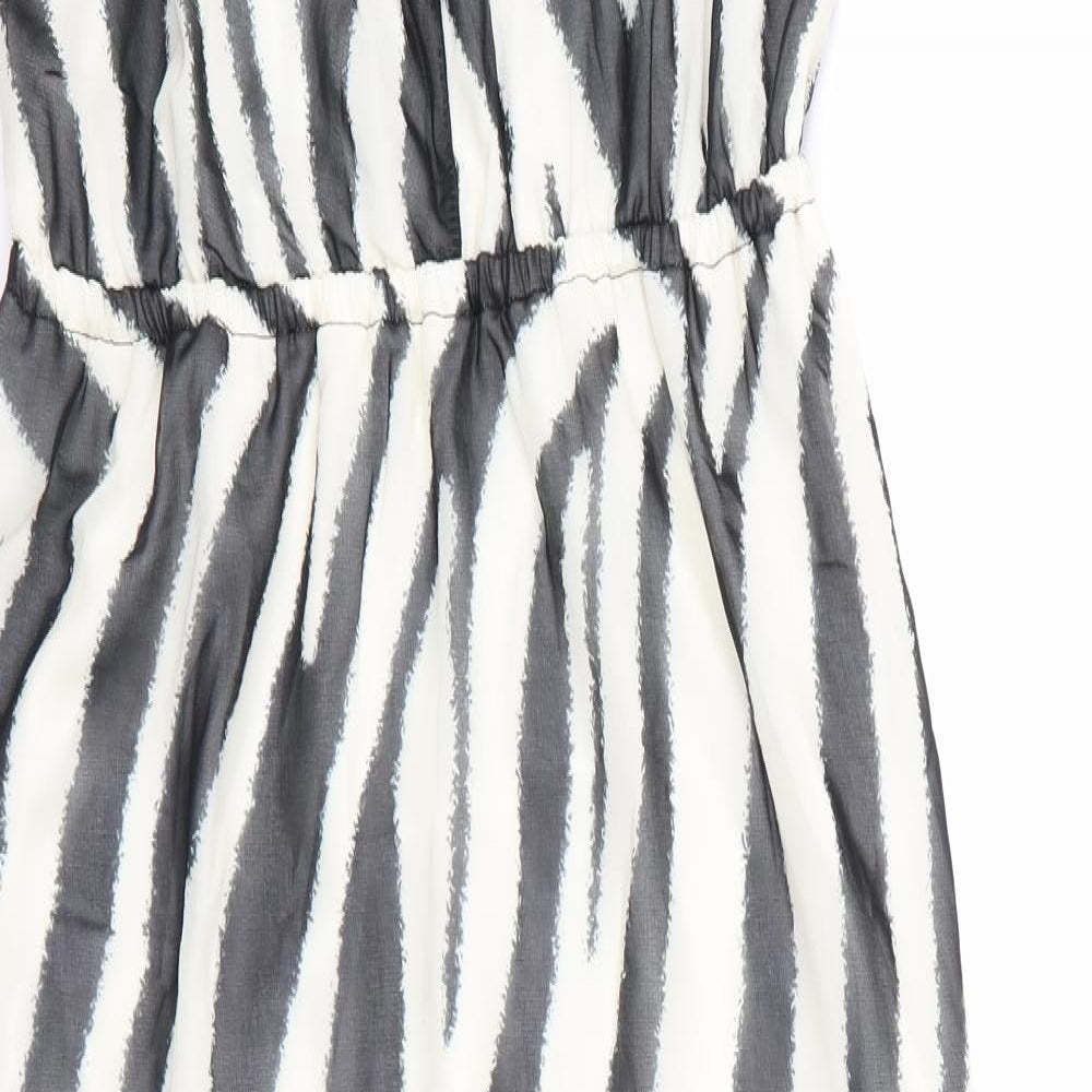 Lipsy London Womens Black Animal Print  Maxi  Size 10  - Half lined Vented side hems to knee level