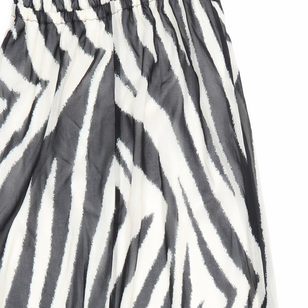 Lipsy London Womens Black Animal Print  Maxi  Size 10  - Half lined Vented side hems to knee level