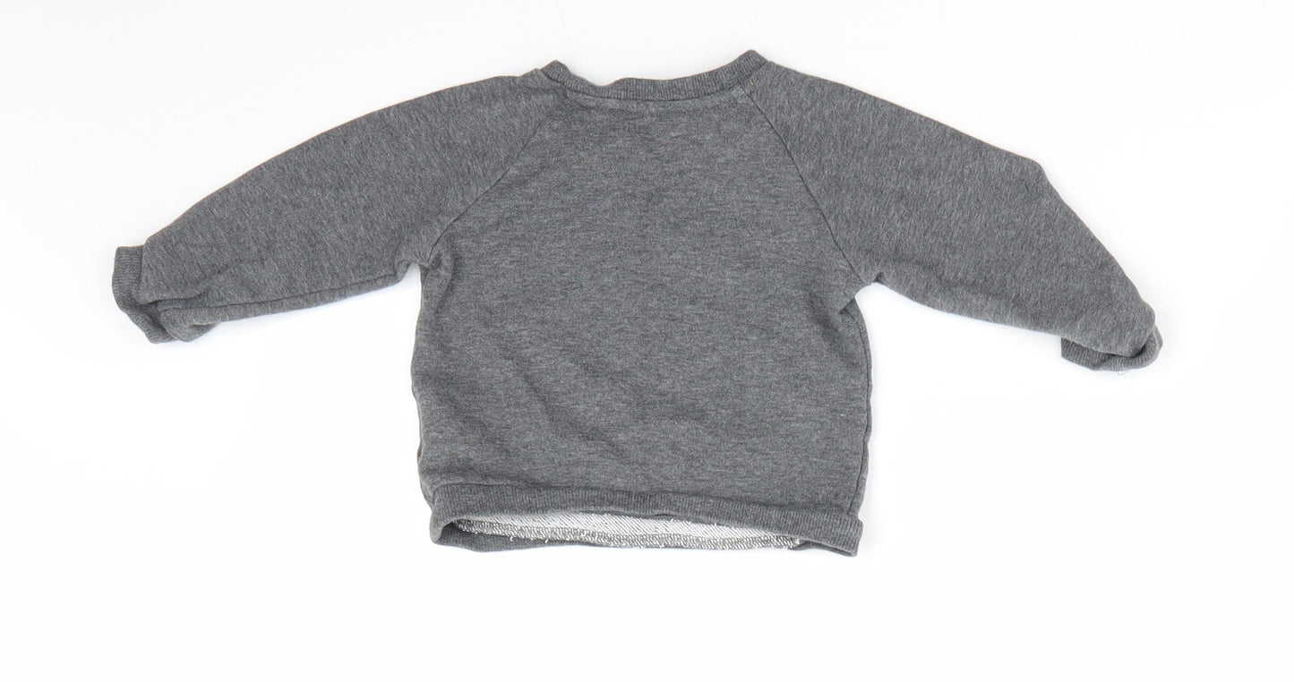 adidas Baby Grey   Pullover Jumper Size 3-6 Months  - Yellow logo Sweatshirt