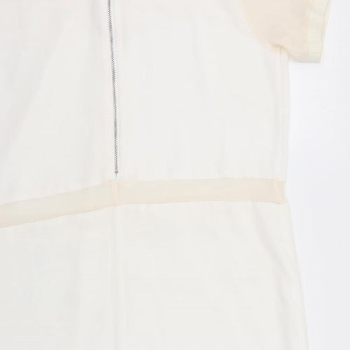 Premium Nex Womens Ivory Colourblock  Shift  Size 14  - Back zip Sheer Sections to dress