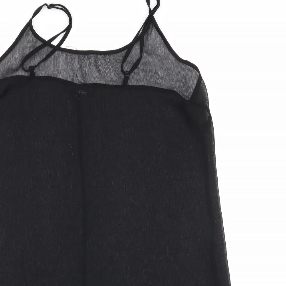 NEXT Womens Black Solid  Chemise Dress Size 18  - Sheer
