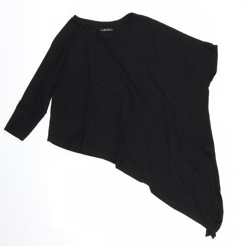 Berksha Womens Black   Pullover Jumper Size 6  - Diagonally Cut Hem 1 x short 1 x 3/4 sleeve