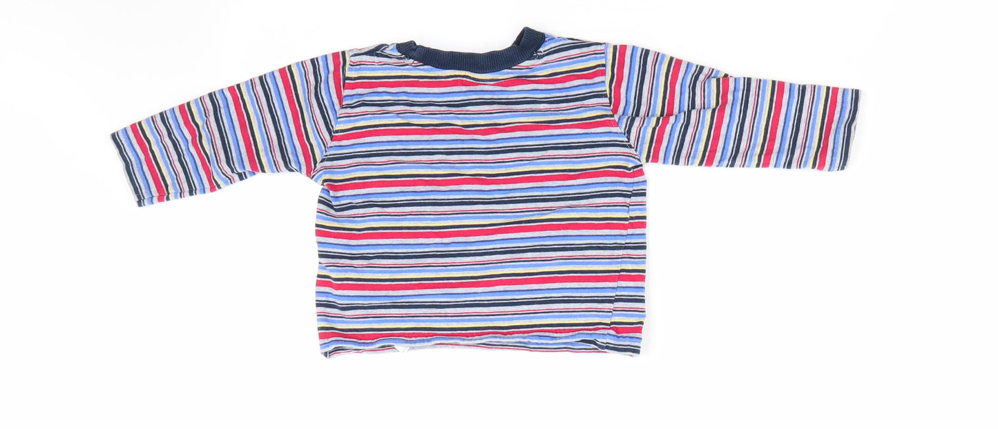 Mothercare Boys Red Striped  Basic Casual Size 9-12 Months  - Red White Blue Grey Stripe