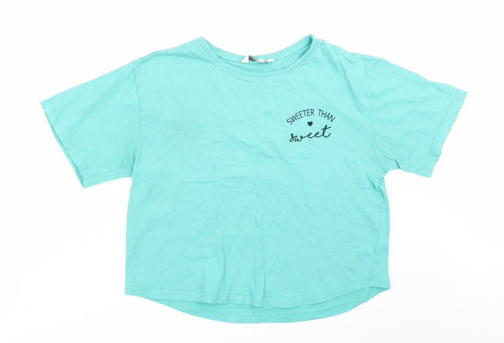 Miss Evie Girls Green Solid Pyjama Top Size 13-14 Years - Sweeter Than Sweet