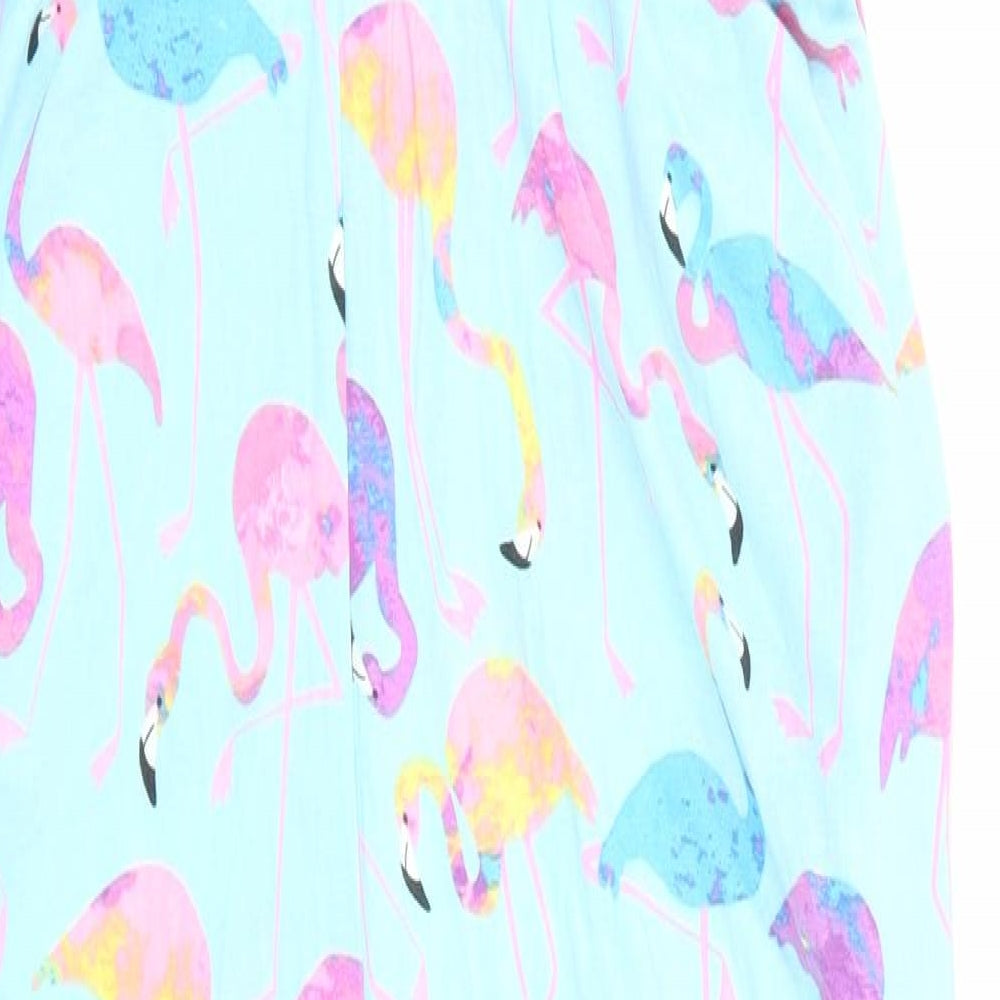 Blue Zoo Girls Blue Animal Print  Playsuit One-Piece Size 13-14 Years  - Flamingo Print Elasticated Ankles