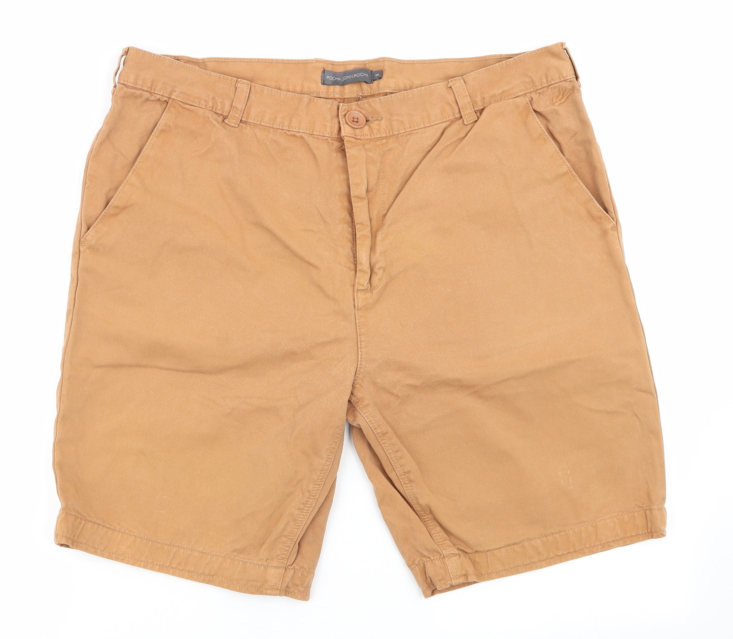 Rocha John Rocha Mens Gold   Chino Shorts Size 36 in