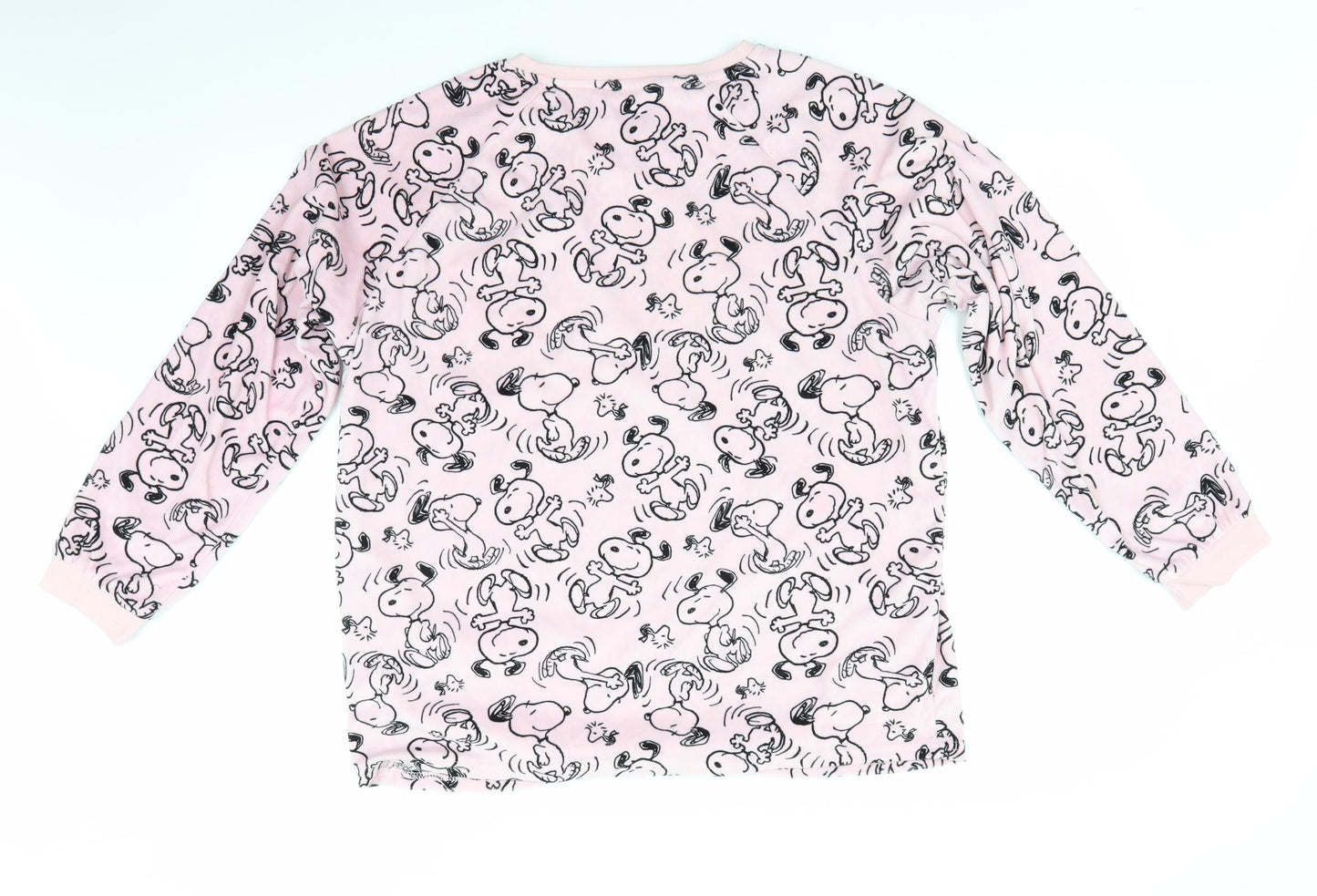 Primark Womens Pink Animal Print   Pyjama Top Size L  - Peanuts & Woodstock Print