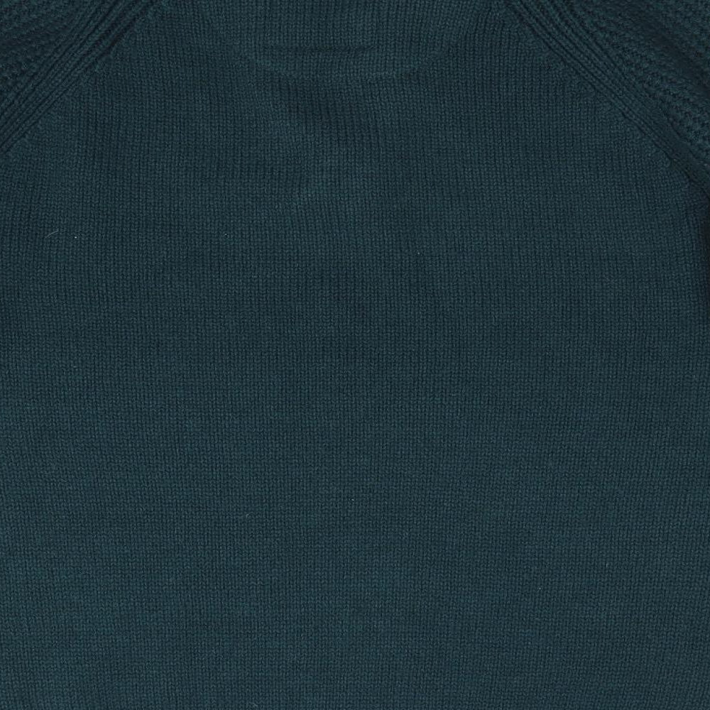 Threadbare Mens Green Herringbone  Pullover Jumper Size M  - Collared