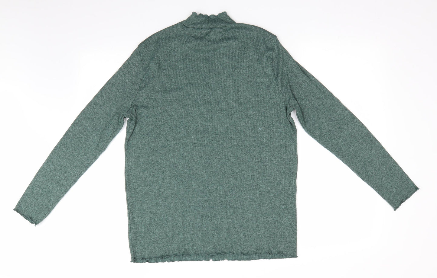 TU Womens Green   Pullover Jumper Size 16  - Crinkle edge hem cuffs and neck