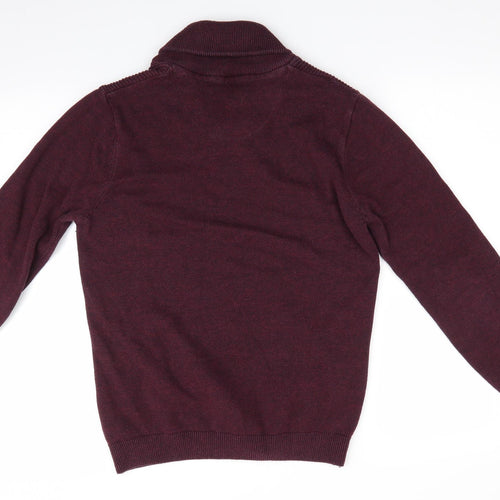 NEXT Mens Purple Striped  Pullover Jumper Size M  - Faux T-Shirt Front Burgandy